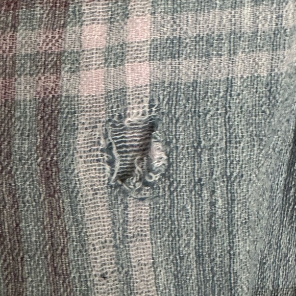 Free People Blue and Purple Plaid Button Down Shirt - Picture 9 of 9